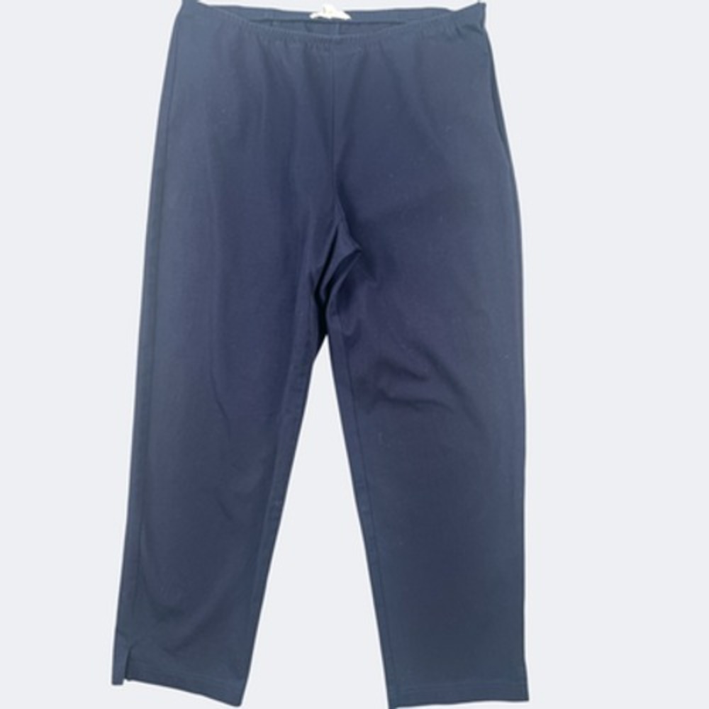 Eileen Fisher‎ Pants Womens Petite PM Blue Organic Cotton Side Zip Straight Leg